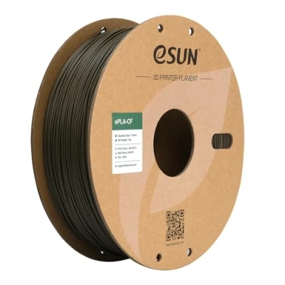 Abbildung von eSUN Kohlefaser Gefüllt PLA Filament 1.75mm, CF Carbon Fiber Filled Maßgenauigkeit +/ 0.03mm, 1KG Spule (2.2 LBS) 3D Druck Materialien für FDM Drucker,Gelb Braun