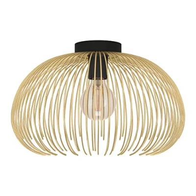 Abbildung von Eglo 900165 Deckenleuchte VENEZUELA E27 1X40W Stahl schwarz, gold H:25cm Ø38.5cm dimmbar