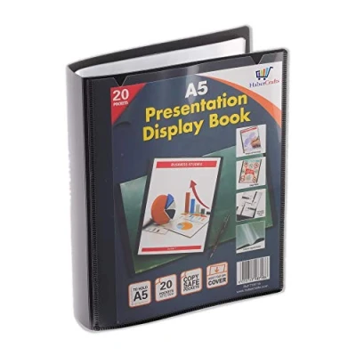 Abbildung von Präsentationsmappe mit durchsichtigen Kunststoffhüllen, A5, 20 Taschen, 40 Ansichten 1 Stück