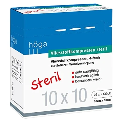 Abbildung von Vliesstoffkompressen steril 10cm x 10cm, 25x2 Stück