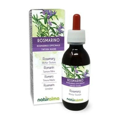 Abbildung von Rosmarin (Rosmarinus officinalis) Blätter Alkoholfreier Urtinktur Naturalma Flüssig Extrakt Tropfen 120 ml Nahrungsergänzungsmittel Veganer