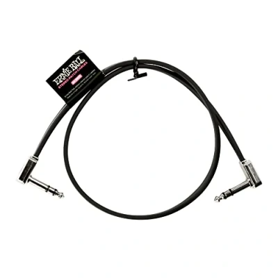 Abbildung von Ernie Ball Flaches Stereo Patchkabel 60,96 cm Schwarz