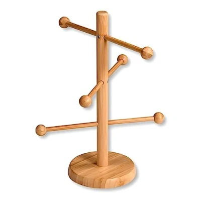 Abbildung von Kesper Brez&#039;n und Wurstständer, 6 armig, Material: Bambus, Maße: Ø 15 cm/Höhe: 37 cm, Farbe: Braun 58615