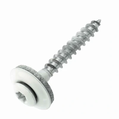 Abbildung von Spenglerschrauben Edelstahl A2 mit EPDM Dichtscheibe 15 mm 4,5 x 35 weiß RAL 9010 TX20, 100 Stück