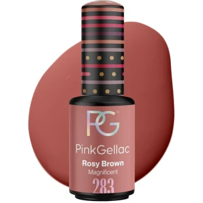 Abbildung von Pink Gellac Gel Nagellack UV 283 Rosy Brown 8 ml Gelnagellack für Lampe Braun Einfache Anwendung Nail Polish 14 Tage Salonqualität Veganer Gellack Made in Holland