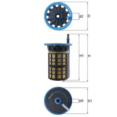 Abbildung von MAHLE ORIGINAL KX 515 Kraftstofffilter Filtereinsatz CITROËN: Relay II Van, Platform / Chassis, PEUGEOT: Boxer Minibus