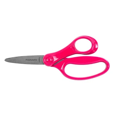 Abbildung von Fiskars Kinderschere, Schere für große Kinder im Alter von 8 11 Jahren, Rechtshändig, Länge: 15 cm, Pink, 1067851