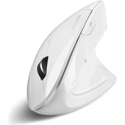Abbildung von Perixx PERIMICE 813W vertikale Bluetooth Maus kabellose 3 in 1 Multi Geräte Technologie Reise Tragetasche Weiß Rechtshänder Design