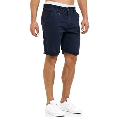 Abbildung von Indicode Herren Cuba Chino Shorts mit 5 Taschen aus 100% Baumwolle Bermuda Sommershorts für Männer Blau Navy XXL