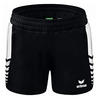 Abbildung von Erima Damen Six Wings kurze Shorts, schwarz/weiß, 36