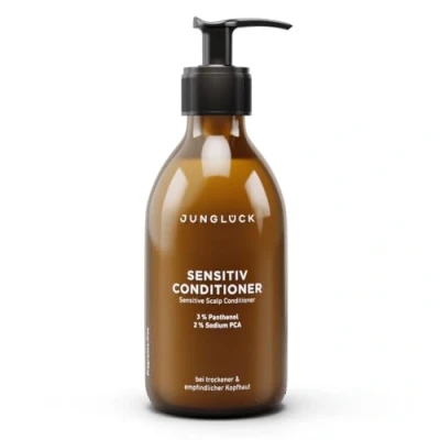 Abbildung von JUNGLÜCK Sensitiv Conditioner 250ml Vegan Ohne Silikone &amp; Mikroplastik Spendet Haaren Kopfhaut intensiv Feuchtigkeit und verbessert die Kämmbarkeit Haarspülung mit BIO Mandelöl Panthenol