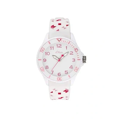 Abbildung von s.Oliver Mädchen Analog Quarz Uhr mit Silikon Armband SO 3921 PQ