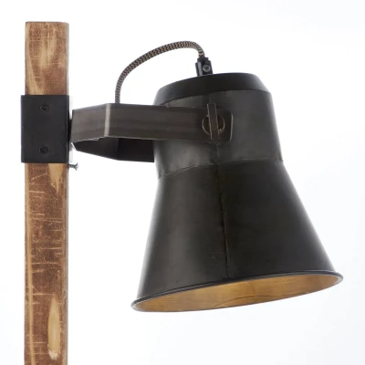 Abbildung von Brilliant Tischleuchte »Plow«, 1 flammig, Leuchtmittel E27 ohne Leuchtmittel, Tischlampe schwarz stahl/holz