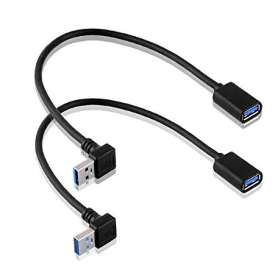 Abbildung von S SIENOC 30cm USB 3.0 Winkel Adapter 90 Grad Winkeladapter A Stecker zu Buchse kompatibel mit Allen Kabeln optimale Kabelführung (up+down Kabel (A Buchse))