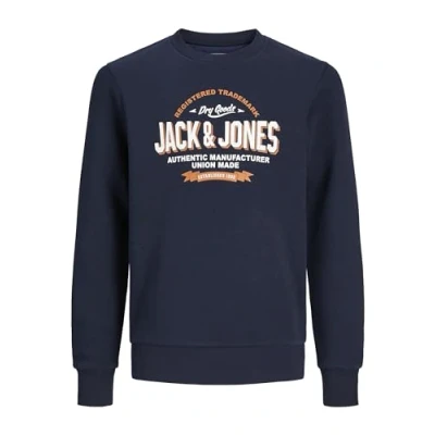 Abbildung von Jack &amp; Jones Junior Jjelogo CREW Sweatshirt für Kinder, Größe: 176, Navy blazer