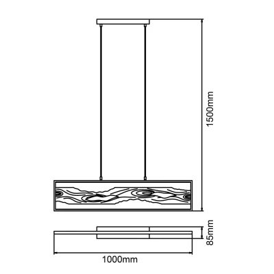 Abbildung von Brilliant LED Pendelleuchte »Chaumont«, Höhe 150 cm, Ausl. 45 3100 lm, Aluminium, schwarz
