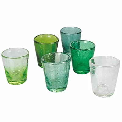Abbildung von Villa d’Este Home Tivoli Cancun Greenery Set aus 6 Wassergläsern mundgeblasenem Glas, 330 ml