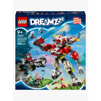 Abbildung von LEGO DREAMZzz 71497 Coopers Tiger Mech und Zero&#039;s Hot Rod Auto