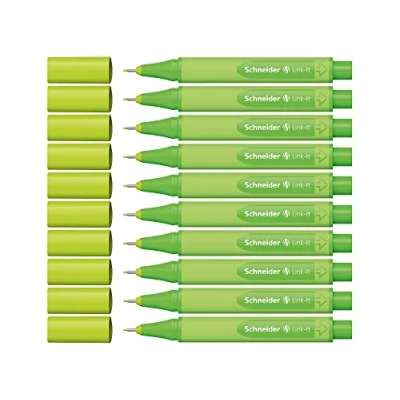 Abbildung von Schneider Link It Fineliner (Superfeine Stifte mit 0,4 mm Strichstärke, einfach zusammenstecken und beliebig kombinieren)10 Stück, Apfelgrün