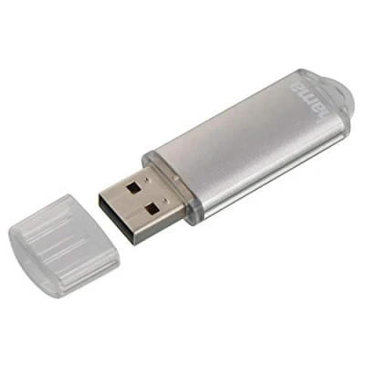 Abbildung von Hama 128GB USB Stick 2.0 Datenstick (15 MB/s Datentransfer, mit Öse zur Befestigung am Schlüsselring, Speicherstick, Memory Verschlusskappe, z. B. für Windows/MacBook) silber
