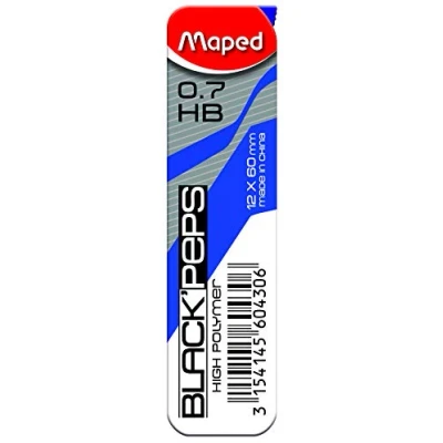 Abbildung von Maped Schwarzer Temperini Minenhalter, 0,7 mm, 1 Packung mit 12 Minen