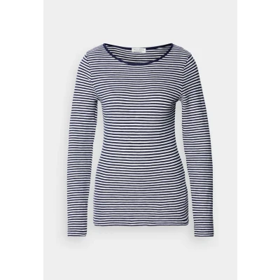 Abbildung von Marc O&#039;Polo LONG Sleeve Round NECK Striped Langarmshirt, Damen, Größe: XS, Black