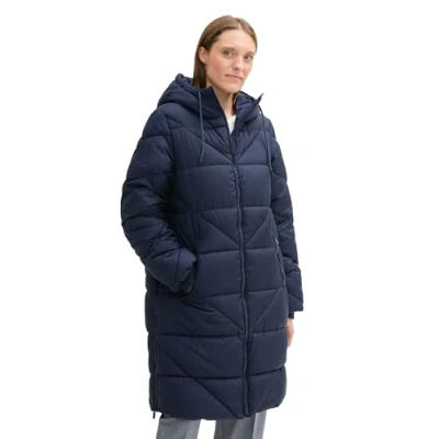 Abbildung von TOM TAILOR Damen 1042914 Steppmantel mit Kapuze, 10668 Sky Captain Blue, S