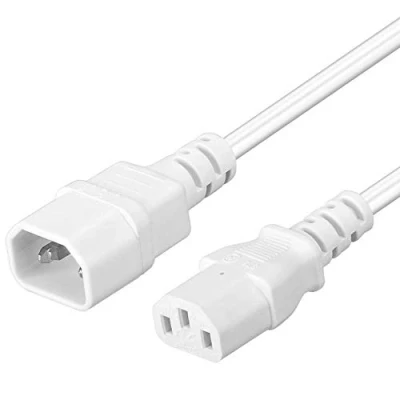 Abbildung von PremiumCord kps1w Kaltgeräteverlängerung für PC 230V 1m, Verlängerungskabel IEC 320, Buchse auf Stecker, 320 C13 C14, Stromkabel, Farbe weiß