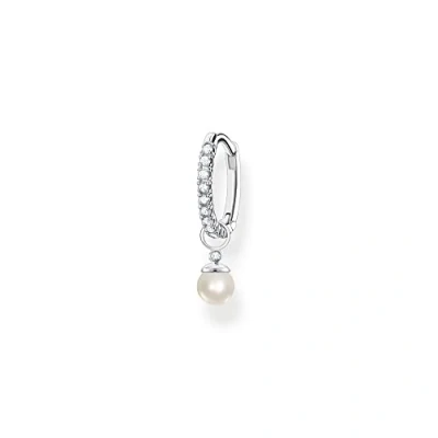 Abbildung von Thomas Sabo Damen Einzel Creole Perle Zirkonia 925 Sterlingsilber CR702 167 14