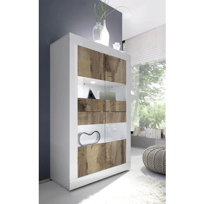 Abbildung von INOSIGN Vitrine »Basic Höhe 162 cm, Standvitrine mit 4 Türen Metallgriffe,«, Stauraumvitrine in moderner Rahmenoptik, Hochschrank, Anrichte