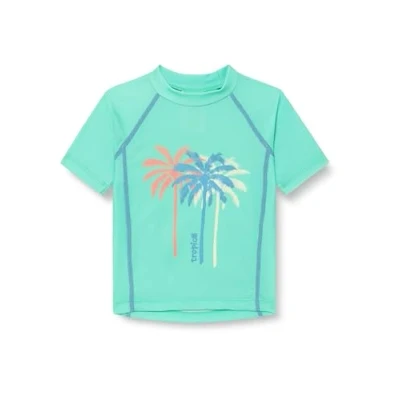 Abbildung von Playshoes Unisex Kinder UV Schutz Bade Shirt Schwimmshirt Badebekleidung, Palmen Mint, 86/92