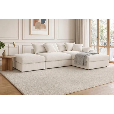 Abbildung von OTTO home Ecksofa "Cosy Lounge L-Form, Breite 333 cm" Mega-Sofa mit Cordstoff bezogen, Federkern &amp; 4 Zierkissen