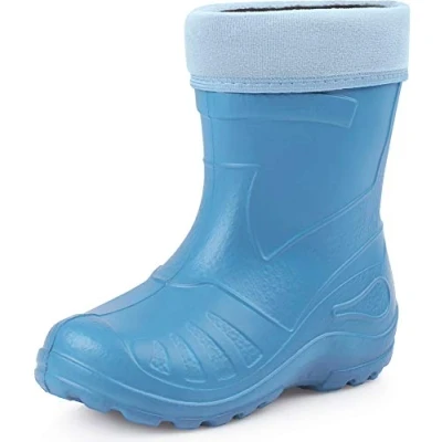 Abbildung von Ladeheid Gummistiefel Kinder federleichte und wasserdichte Eva Thermo Regenstiefel gefüttert KL050 (Hellblau, 24 EU)