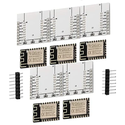 Abbildung von AZDelivery 5 x ESP8266 ESP 12F verbesserte Version zu 12E WLAN WiFi Modul mit Adapter Board kompatibel Arduino inklusive E Book!