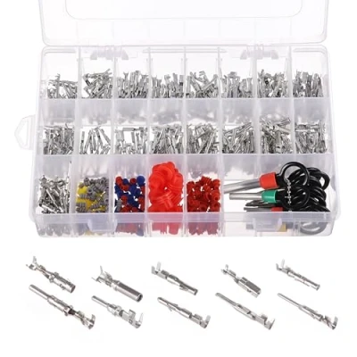 Abbildung von KWOKWEI 500 Stück Micro Timer Crimp Sortiment, 16 24AWG Auto Kontakte Junior 0,5 0,75 mm² Verkabelung Reparatur Terminals Pins mit 18Stück Terminal Ejector Kit für Autos Motorräder