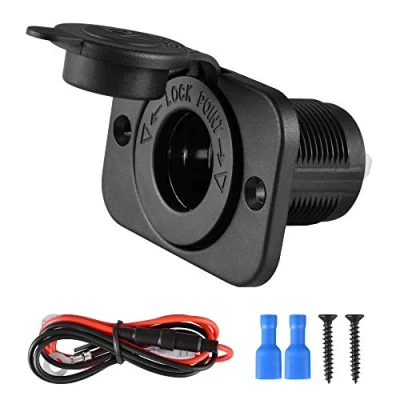 Abbildung von SYCEES Zigarettenanzünder, 12V 24V Steckdose Zigarettenanzünder,Gleichstrom Feuerzeugsteckdose für Auto, Motorrad, Marine, Wohnmobil,LKW, SUV,UTV usw (1 stück)