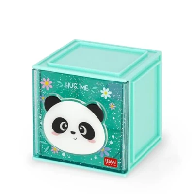 Abbildung von Legami Cutie Cubes Modular Desk Box, Panda, Schreibtisch Organizer, Aufbewahrung, inklusive Stickerbogen, stapelbar, multifunktional, ABS, 90 x 100 cm