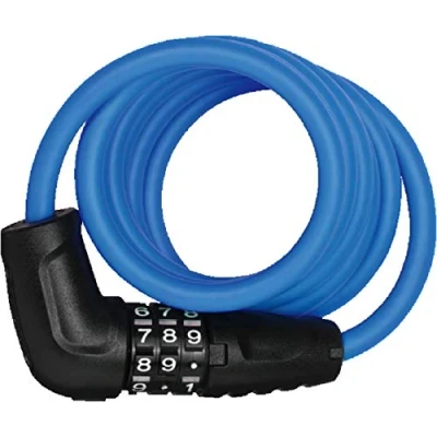 Abbildung von ABUS Spiralkabelschloss Star 4508C/150 Zahlenschloss aus 8 mm starkem Spiralkabel Sicherheitslevel 2 Blau