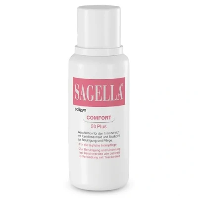 Abbildung von SAGELLA poligyn Comfort 50 Plus: Intimwaschlotion mit Kamillenextrakt und Bisabolol, Intimpflege ab der Menopause, 100 ml