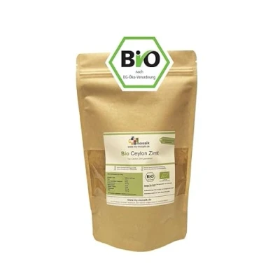 Abbildung von Bio Ceylon Zimt 100g gemahlen Typ Premium Qualität, keimreduziert, glutenfrei, laktosefrei, laborgeprüft, vegan, 100% naturrein, schonend getrocknet und (100g)