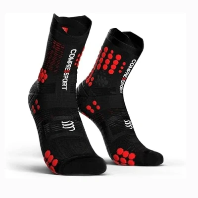 Abbildung von COMPRESSPORT Herren Trail Black/Red T3 Kompressions Laufsocke, Schwarz/Rot, 42 44 EU