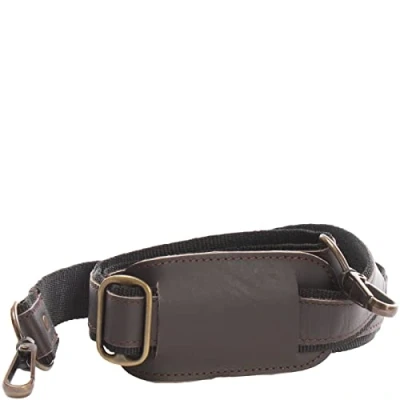 Abbildung von LECONI Trageriemen Leder Nylon Schulterriemen breiter Schultergurt für Taschen Umhängegurt längenverstellbar 4x115cm dunkelbraun LEC R1