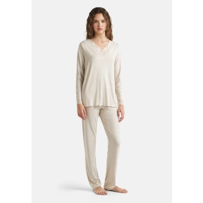 Abbildung von United Colors of Benetton Nachtwäsche Shirt, Damen, Größe: Medium, Beige