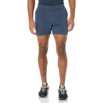 Abbildung von Amazon Essentials Herren Flatfront Chinoshorts, Komfortabler Stretch, 13 cm Schrittlänge, Schmale Passform (Früher Goodthreads), Marineblau, 40W