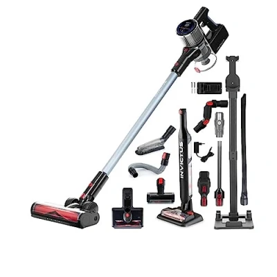 Abbildung von Genius Invictus X9 Facelift Deluxe Staubsauger Kabellos 26 TLG., Nass Trocken Akku bis zu 55 Min Teppich Tierharre Auto, HEPA Filter, LED, Stielstaubsauger Touchscreen, Ladestation