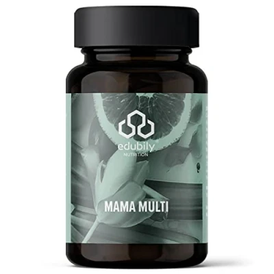 Abbildung von edubily nutrition® Mama Multi. Vitamine für Frauen mit Kinderwunsch, in der Stillzeit &amp; Schwangerschaft. Nahrungsergänzungsmittel Folsäure als Folat wichtigen Vitaminen Frauen. 90 Kapseln