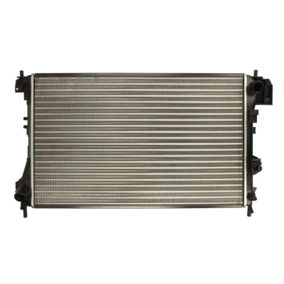 Abbildung von THERMOTEC D7X026TT Kühler, Motorkühlung Aluminium, Kunststoff für Fahrzeuge mit Klimaanlage 415 650 32 Schaltgetriebe Kühlrippen mechanisch gefügt