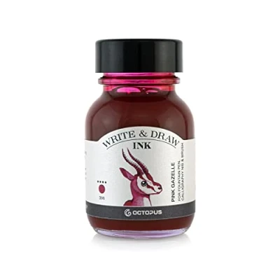 Abbildung von Octopus Write and Draw Ink 396 Pink Gazelle, wasserfeste Tinte zum Schreiben und Zeichnen, Kalligraphietinte, lichtechte Zeichentusche für Füllhalter, pink, 50 ml