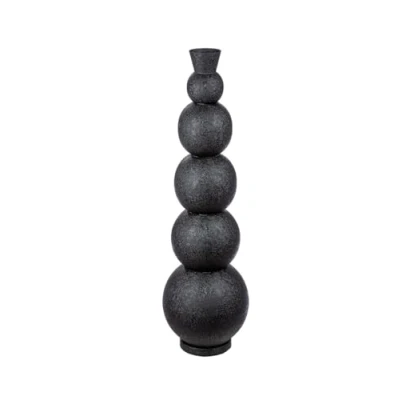 Abbildung von Casablanca Deko Vase groß Bodenvase Moderne XL aus Eisen Wohnzimmer Dekoration für Pampasgras Blumen Farbe: Schwarz Höhe 76 cm