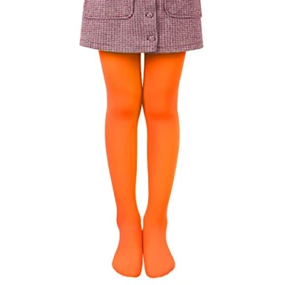 Abbildung von L&amp;K II Mädchen Ballett Strumpfhose Tanzstrumpfhose mit Fuß 80 DEN Blickdicht Mikrofaser Farbig 27251 Orange 122/128